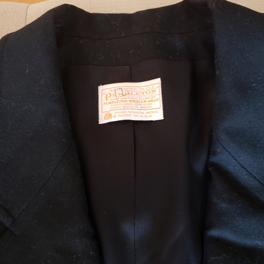 Vintage Pendleton Wool Black One Button Blazer La… - image 4
